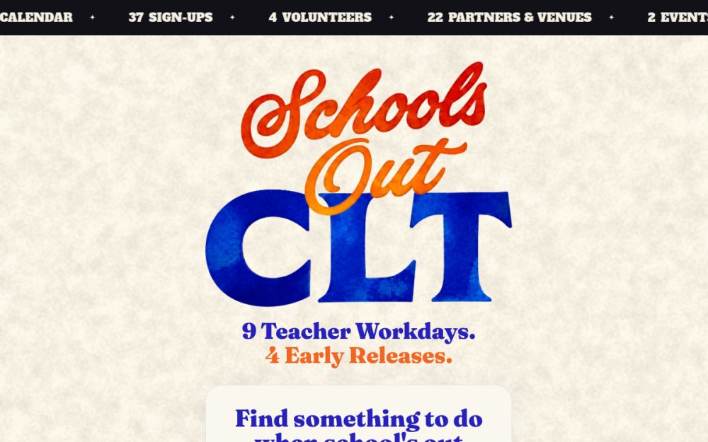 Schools Out CLT youth calendar